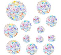 Lot de 52 autocollants de fenêtre en forme de cercle - Autocollants anti-collision pour protéger les oiseaux des collisions de fenêtre, autocollants prismatiques en vinyle non adhésif, autocollants