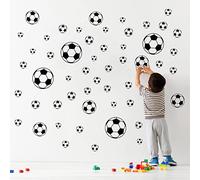 Lot de 52 autocollants muraux en forme de ballons de football, faciles à décoller et à coller - Décoration murale pour chambre d'enfant, garçon, adolescent, fille, chambre à coucher, salle de jeux,