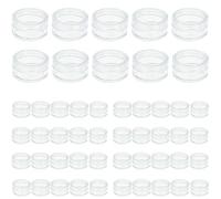 Lot de 52 boîtes de voyage transparentes pour organisateur de cosmétiques, boîtes en plastique pour crèmes et poudres, perles, nail art