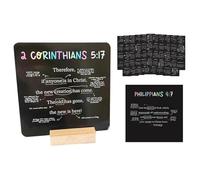Lot de 52 cartes de cartographie de verset de la Bible avec support en bois, ensemble de cartes mémoire pour enseigner la Bible chrétienne, cadeaux chrétiens pour chaque semaine de l'année (noir)
