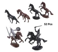 Lot de 52 chevaux de guerre médiévaux, modèle de cavalerie romaine antique, jouets pour guerriers