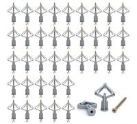 Lot de 52 chevilles papillon pour corps creux avec vis, pour plaques de plâtre, plaques de plâtre, fixation dans le béton, chevilles auto-perceuses, vis d'expansion pour cloison sèche