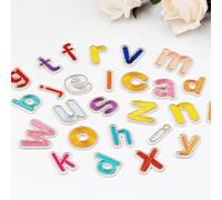 Lot de 52 écussons brodés en forme de lettres de l'alphabet en polyester pour vêtements d'adultes