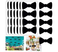 Lot de 52 étiquettes autocollantes pour décoration de mariage, motif nœud papillon, 5,1 x 7,6 cm