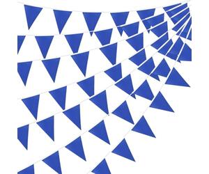 Lot de 52 fanions bleus de 20 m, bannières triangulaires en tissu pour décoration intérieure et extérieure, anniversaire, baby shower, mariage, jardin, maison