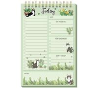 Lot de 52 feuilles de listes de choses à faire avec motif chat noir, 22 x 15,2 cm, double face à spirale pour le travail, le bureau, la maison, les anniversaires, Noël