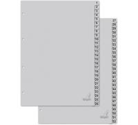 Lot De 52 Intercalaires En Carton Din A4 Chiffres 1 À 52 180 G/M² Gris Recyclé Fsc