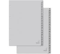 Lot De 52 Intercalaires En Carton Din A4 Chiffres 1 À 52 180 G/M² Gris Recyclé Fsc