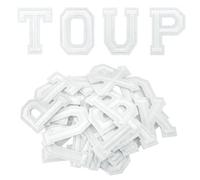 Lot de 52 patchs à repasser avec lettres de l'alphabet A à Z en feutre, lettres en tissu à coudre pour vêtements, chapeaux, sacs, chaussettes, accessoires de bricolage (blanc)