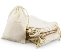 Lot de 52 sacs en coton de 15 x 10 cm avec cordon de serrage, petits sacs en tissu pour les anniversaires d'enfants, les mariages et les fêtes, le bricolage durable pour peindre en nature
