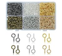 Lot de 520 mini œillets à vis de 6 mm pour la fabrication de bijoux, 6 couleurs, petits crochets à vis pour loisirs créatifs, projets artistiques et breloques de perles