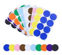 Lot de 520 Pastilles Adhésives Multicolores - Grand Format 5 cm - Inscriptibles, Rondes - Code Couleur Etiquette Ronde - Gommettes Rondes Pour Bureau, Maison, École et Bricolage (13 Couleurs)