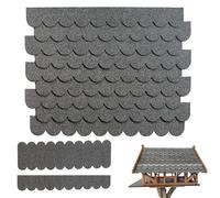 Lot de 53 bardeaux en carton goudronné autocollant - Mini bardeaux de toit pour abri de jardin - Bardeaux bitumés pour nichoir - Toit de boîte aux lettres