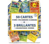 Lot de 53 cartes Pokémon françaises officielles NEUF - 3 BRILLANTES | 3 RARES - Sans doubles