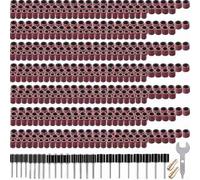 Lot de 531 tambours de ponçage avec 7 grains de 80 à 600 avec 24 mandrins et 2 mandrins auto-serrants pour tâches de ponçage et de polissage
