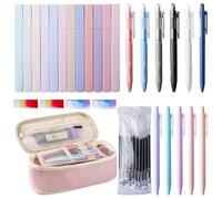 Lot de 54 accessoires scolaires avec trousse, 12 marqueurs esthétiques sans bleed, 21 stylos gel avec 10 mines de rechange incluses, 5 porte-mines avec 2 boîtes de mines de crayon pour le bureau, les