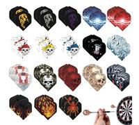 Lot de 54 ailettes de fléchettes - Différents motifs de couleurs - Portable et flexible - Matériaux PET robustes - Accessoires de fléchettes standard - Parfait universel - Compatible avec les