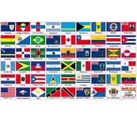 lot de 54 Autocollants AMERIQUE différents drapeaux de pays et territoires en AMERIQUE