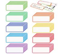 Lot de 54 Étiquettes Magnétiques Inscriptibles(8 x 3 Cm, Multi-Coloured) | Effaçable Réutilisable Petit Memo Tableau Blanc Étiquette Aimanté Frigo, pour L'écriture, Casiers, Écoles, Bureaux ou Maisons