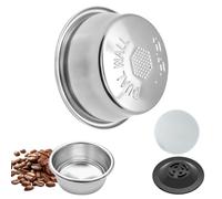 Lot de 54 mm de filtre à café en acier inoxydable pressurisé à double paroi avec écran rondelle et disque de nettoyage en silicone, compatible avec Sage Breville Barista Express, Pro, Touch et