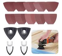 Lot de 54 papiers abrasifs pour outils oscillants, avec coussinets triangulaires et doigts, grains 60-240 pour bois, métal, plâtre