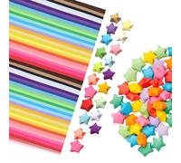 Lot de 540 bandes de papier origami étoiles - Bandes de papier pour bricolage origami - 27 couleurs - Convient pour les travaux manuels à l'école