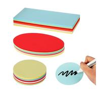 Lot de 540 cartes de modération, rondes, ovales et rectangulaires, 6 couleurs, 120 g/m², vierges, pour présentation, bureau, école et atelier