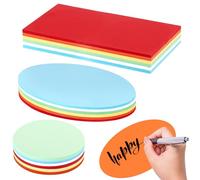 Lot de 540 Cartes de Présentation, Cartes De Modération Rondes, Ovales et Rectangulaires, Cartes D’Index Vierges pour École, Bureau, Maison, Présentation (3 Styles + 6 Couleurs)