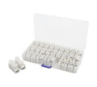 Lot de 55 borniers CH-2 réutilisables pour 220 V 6 A, outil de connexion électrique à connexion rapide, terminal à presser en plastique ABS pour automobile et