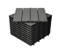 Lot de 55 Dalles de Terrase en WPC 30x30cm pour 5m² Anthracite Montage au Système de