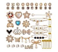 Lot de 55 épingles à cheveux avec perles artificielles et strass pour chaussettes