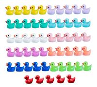 Lot de 55 mini canards colorés et amusants en résine pour cacher et chercher des farces, petit animal pour jardin féerique, aquarium, micro paysage, décoration en pot, petites figurines à cacher