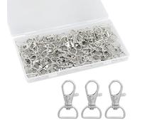 Lot de 55 mousquetons rotatifs en forme de D pour bricolage et fabrication de bijoux