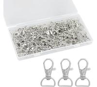 Lot de 55 mousquetons rotatifs en forme de D pour bricolage et fabrication de bijoux