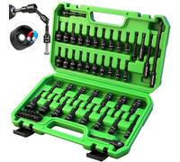 Lot de 55 tourne-écrous magnétiques, tige hexagonale métrique et SAE de 6,35 mm, adaptateurs de douille pour visseuse à percussion, embout de tournevis Snappy, extension de foret, ensemble de 14