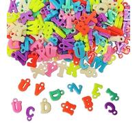 Lot de 550 breloques en forme de lettres de l'alphabet en vrac | Mini perles en acrylique pour la fabrication de colliers et de bracelets pour enfants - Multicolore