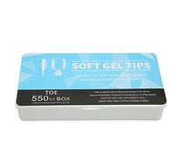 Lot de 550 Faux Ongles d'orteils en Gel Souple Transparent Ultra Fin Multi-tailles Respirants avec Boîte de Rangement
