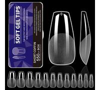 Lot de 550 faux ongles transparents pré-gravés en acrylique doux pour la maison ou le salon