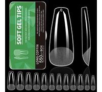 Lot de 550 faux ongles transparents pré-gravés en forme d'amande pour une utilisation professionnelle et débutant
