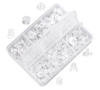Lot de 550 fermoirs de boucles d'oreilles en métal transparent en silicone - 6 styles de bouchons d'embrayage - Kits de rechange pour boucles d'oreilles à tige et créoles