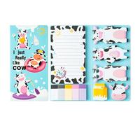 Lot de 550 feuilles de notes autocollantes en forme de vache humoristique avec inscription « I Just Really Like Cow » - Pour enfants, maison, bureau, école, cadeau