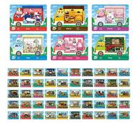 Lot de 56 cartes à fermeture éclair pour caravane Animal Crossing New Horizons Série 1-4 pour Switch/Switch Lite/Wii U