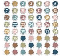 Lot de 56 chiffres magnétiques de composition bohème de 0 à 36 avec 19 découpes magnétiques vierges inscriptibles pour tableau d'affichage, outils éducatifs, décoration de salle de classe