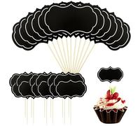 Lot de 56 étiquettes de buffet, drapeaux à écrire, pour buffet, pour tous les types d'événements, décoration de gâteaux, aliments, buffet, marqueurs à fromage, étiquettes de prix, noires