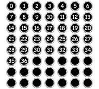 Lot de 56 numéros magnétiques noirs et blancs de 0 à 36 avec 19 découpes magnétiques vierges inscriptibles pour tableau d'affichage, outils éducatifs, décoration de salle de classe