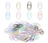 Lot de 56 trombones multicolores en métal avec motif cœur pour cartes postales décoratives pour bureau, salle de classe