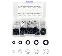 Lot de 560 rondelles plates en nylon noir, rondelles d'espacement rondes en acier inoxydable M2, M4, M6, M8, M10 pour mécanique, réparation domestique, industrie, charnière de porte