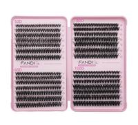 Lot de 576 extensions de cils à faire soi-même, 8 à 16 mm, courbure D, 50D+60D+80D + 100D, courbure D, réutilisables, cils russes à la maison pour débutants (C03)