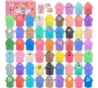 Lot de 58 mini kits de slime pour filles et garçons, grenouille, astronaute, lait, griffes, étoiles, breloques mignonnes pour éducation scolaire, jouet de mastic de bricolage, doux et