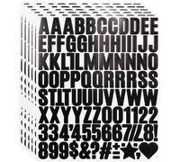 Lot de 588 petits autocollants en vinyle de 2,5 cm avec lettres de l'alphabet et chiffres pour panneau, décoration de cahier, scrapbooking - Noir